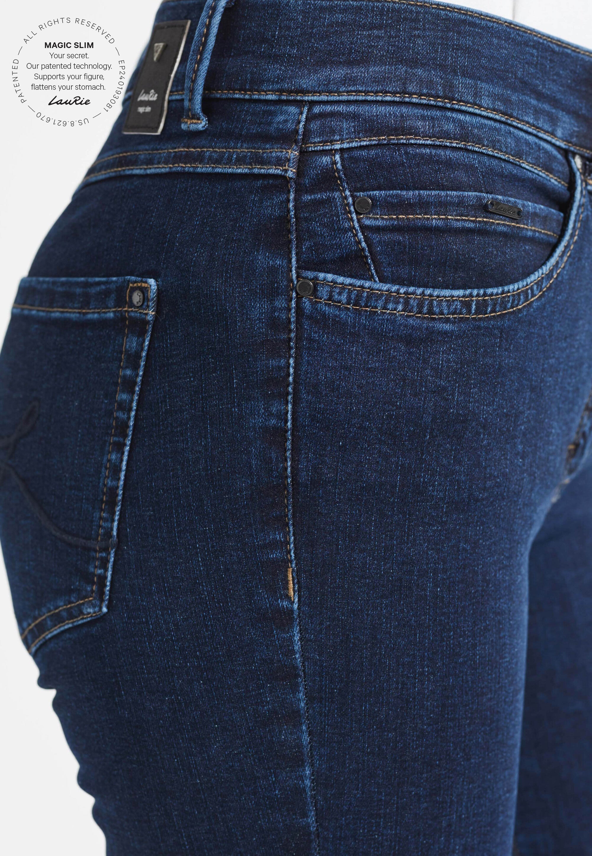 LAURIE Agatha Slim - Medium Length Slim 40513 Dark Blue Denim