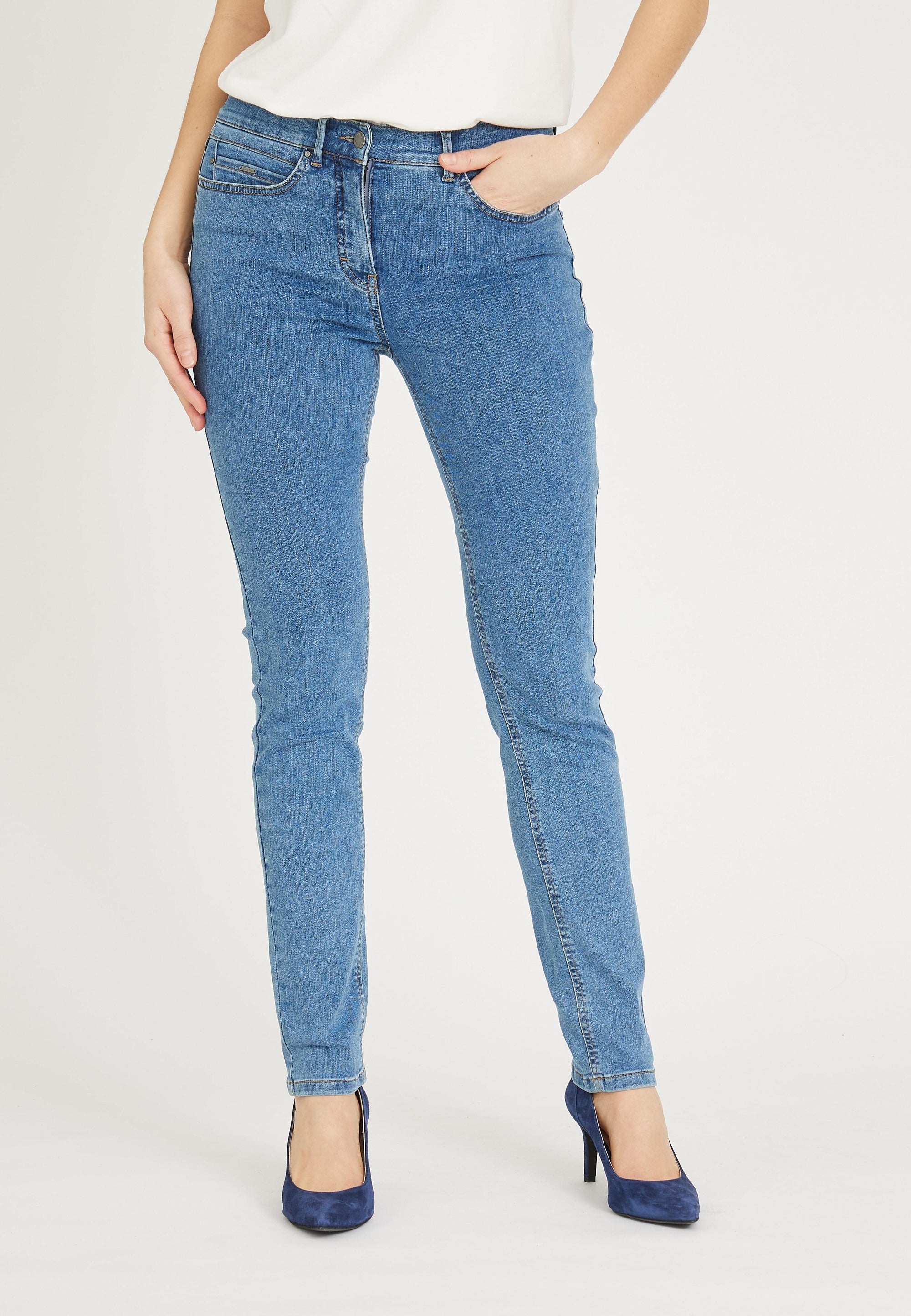 LAURIE Agatha Slim - Medium Length Slim 43504 Blue Denim
