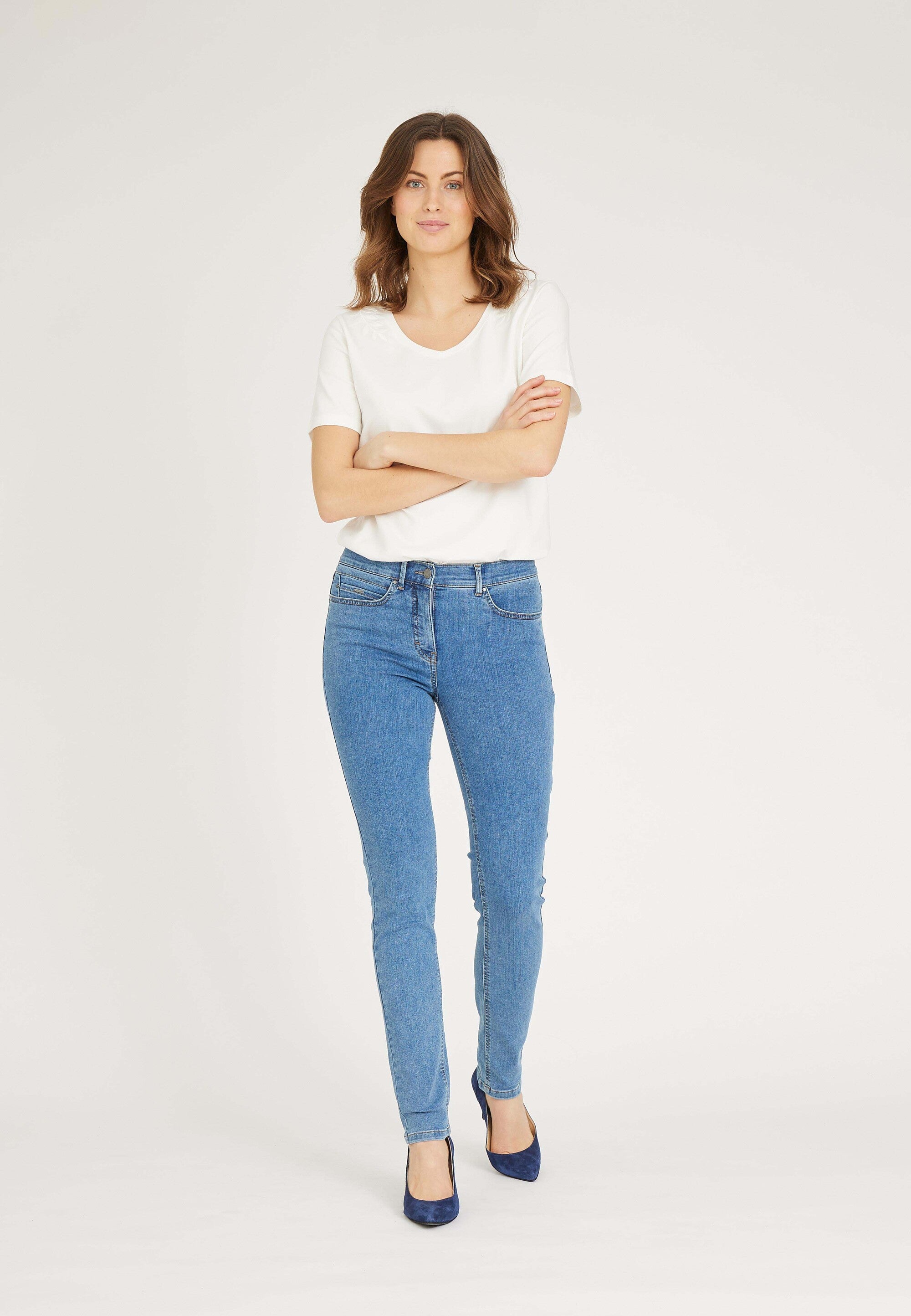 LAURIE Agatha Slim - Medium Length Slim 43504 Blue Denim