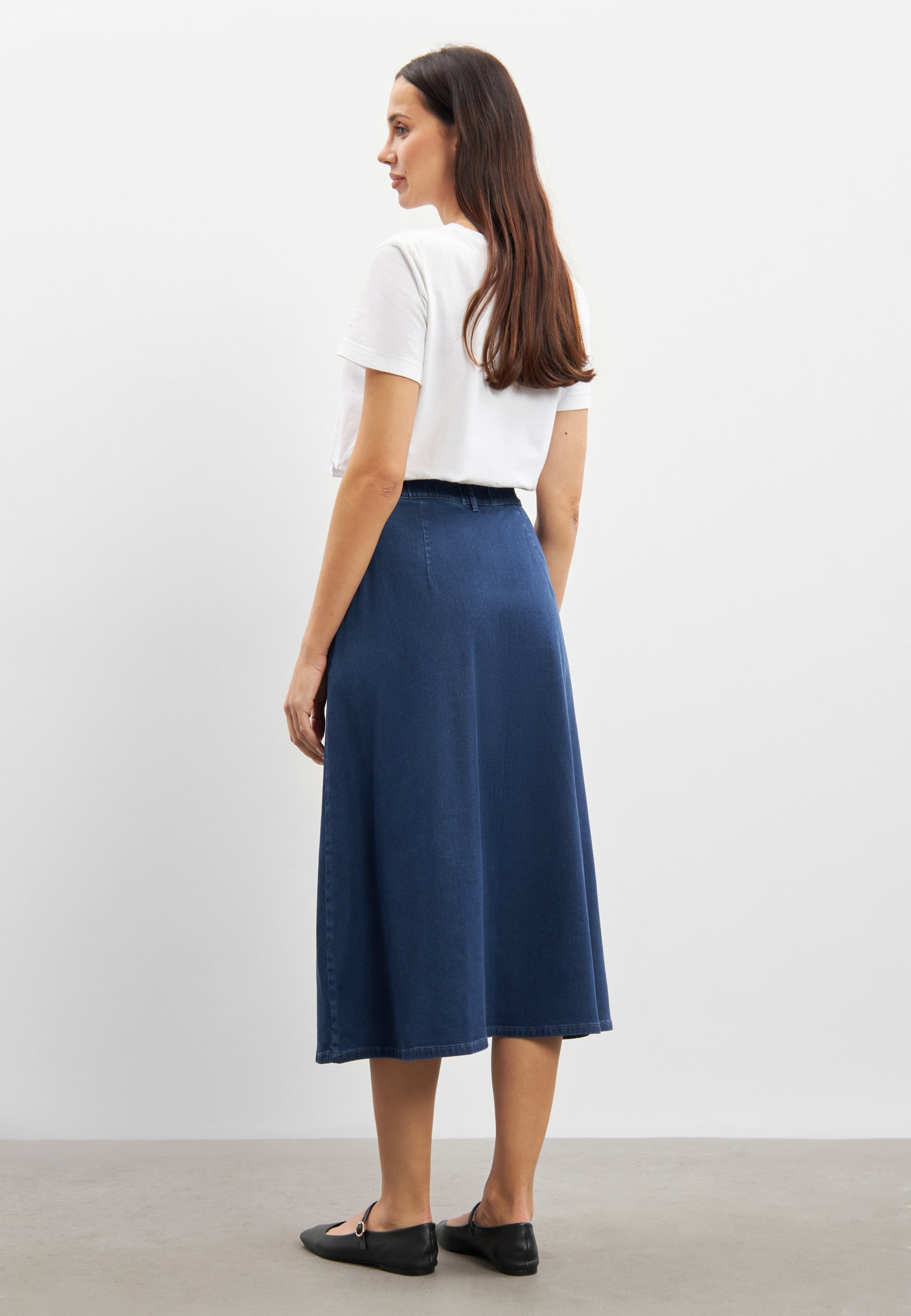 LAURIE Asta Skirt - 80 cm Skirts 44506 Medium Blue Denim