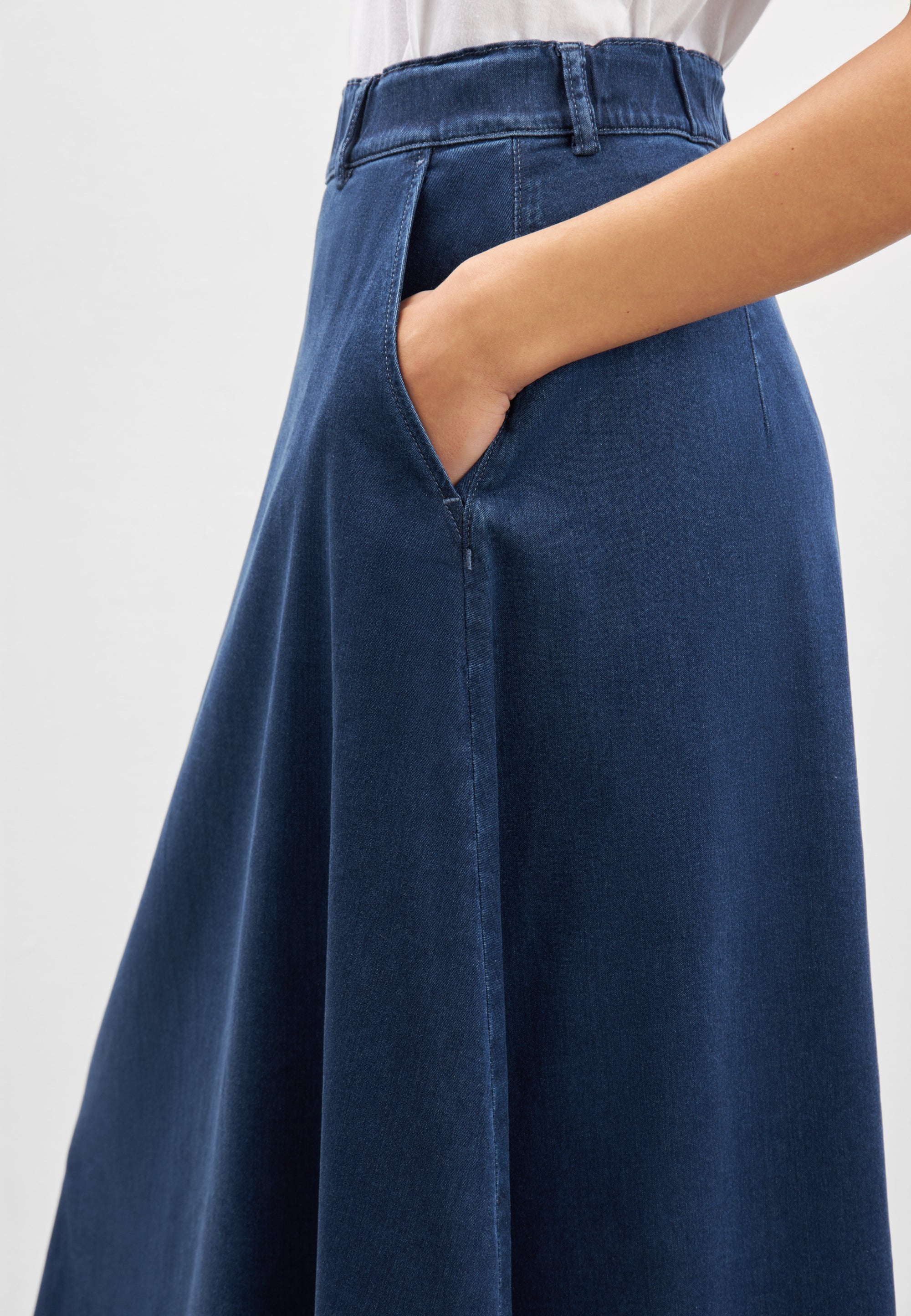 LAURIE Asta Skirt - 80 cm Skirts 44506 Medium Blue Denim