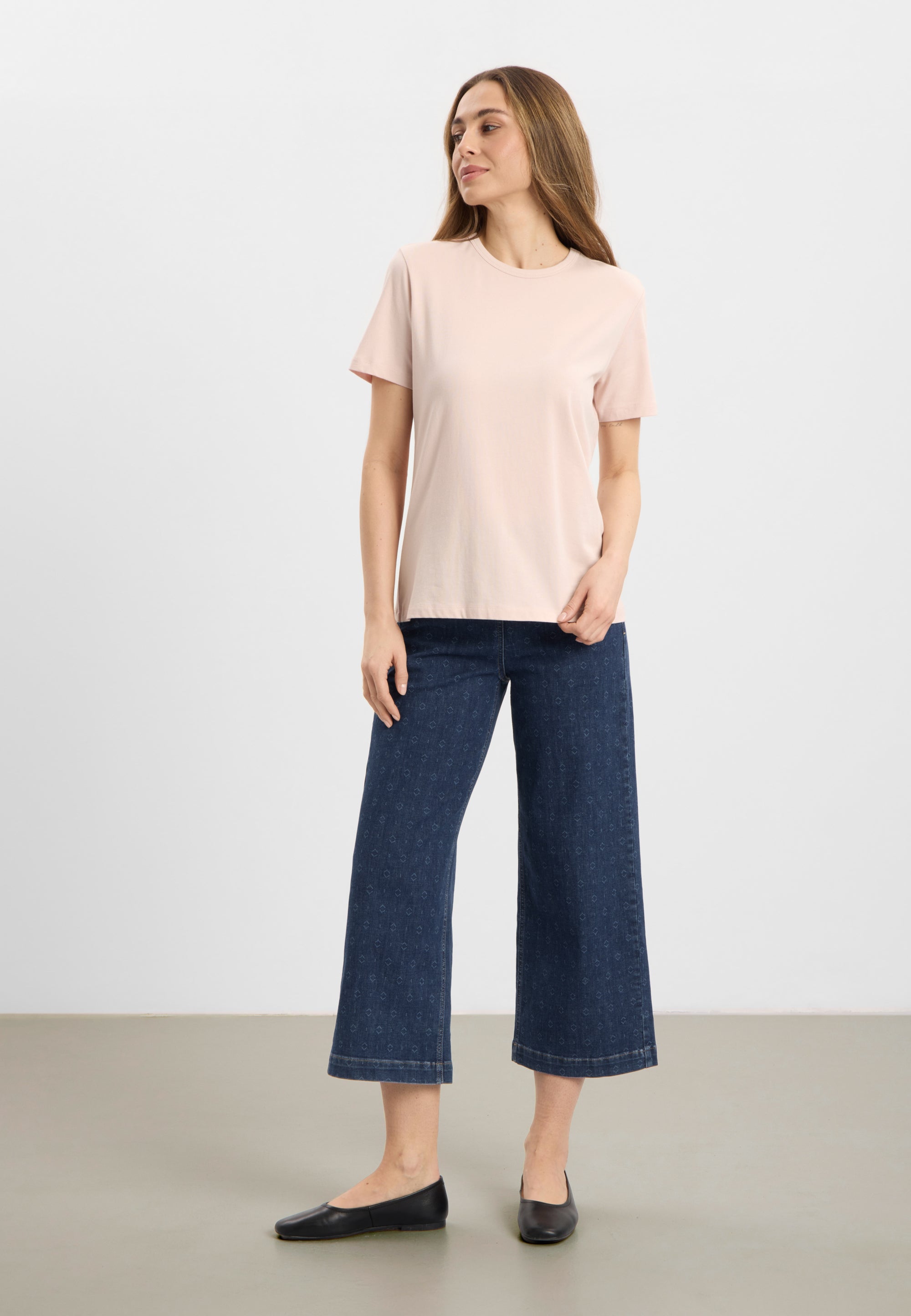 LAURIE Donna Loose - Cropped Loose 49396 Blue sashiko