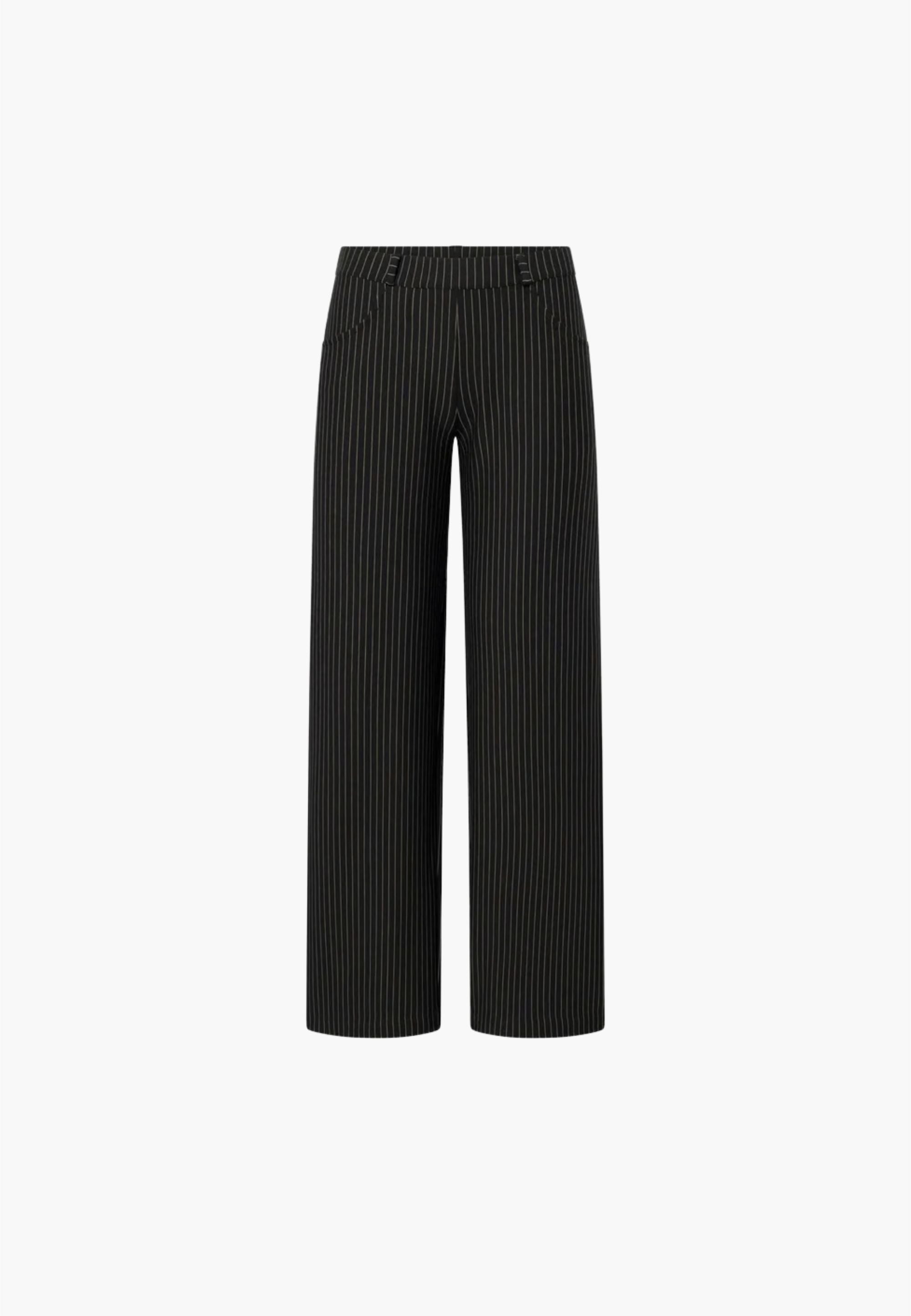 LAURIE Donna Loose Jersey - Medium Length Loose Black Stripe