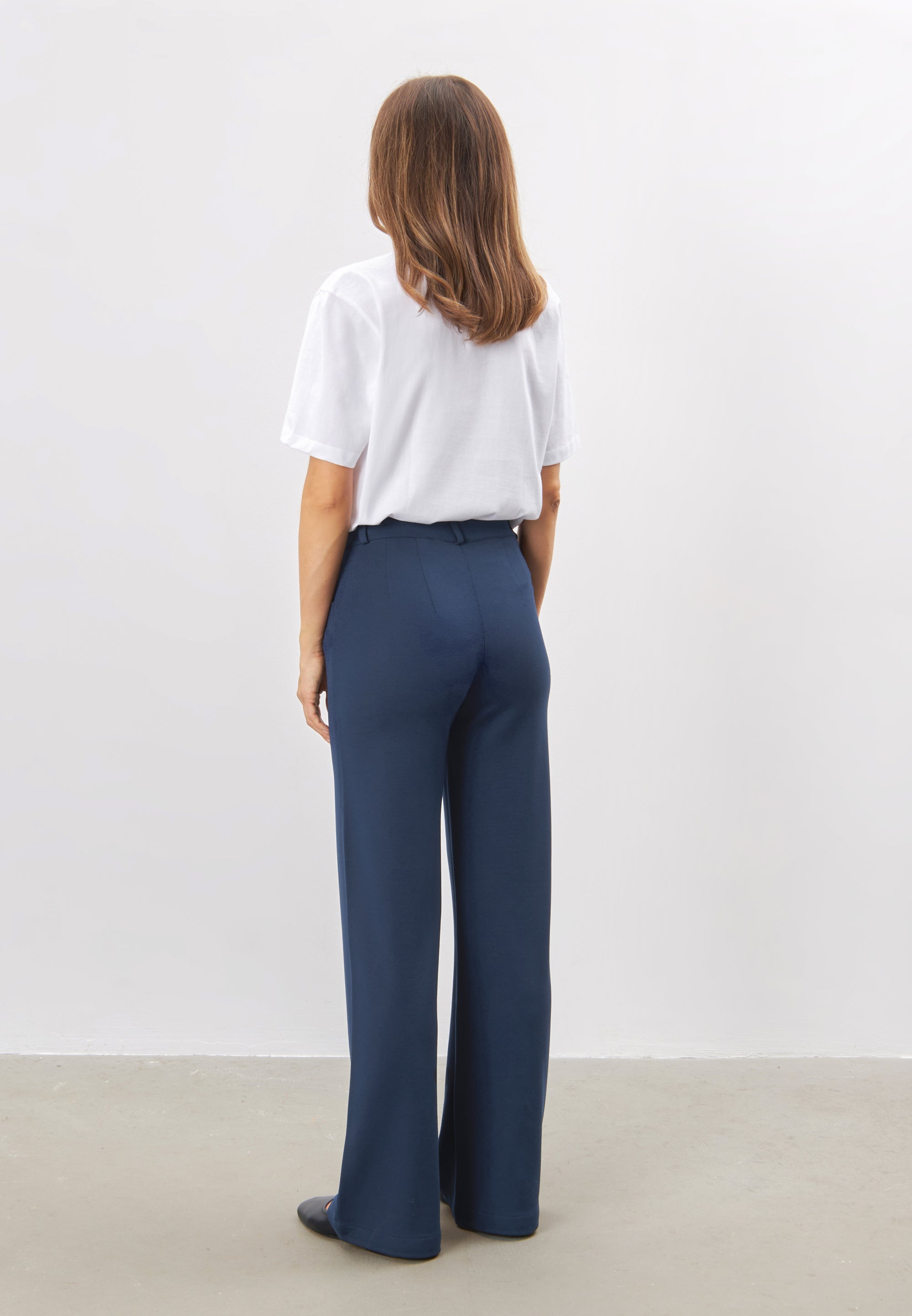 LAURIE Donna Loose Jersey - Medium Length Loose Navy