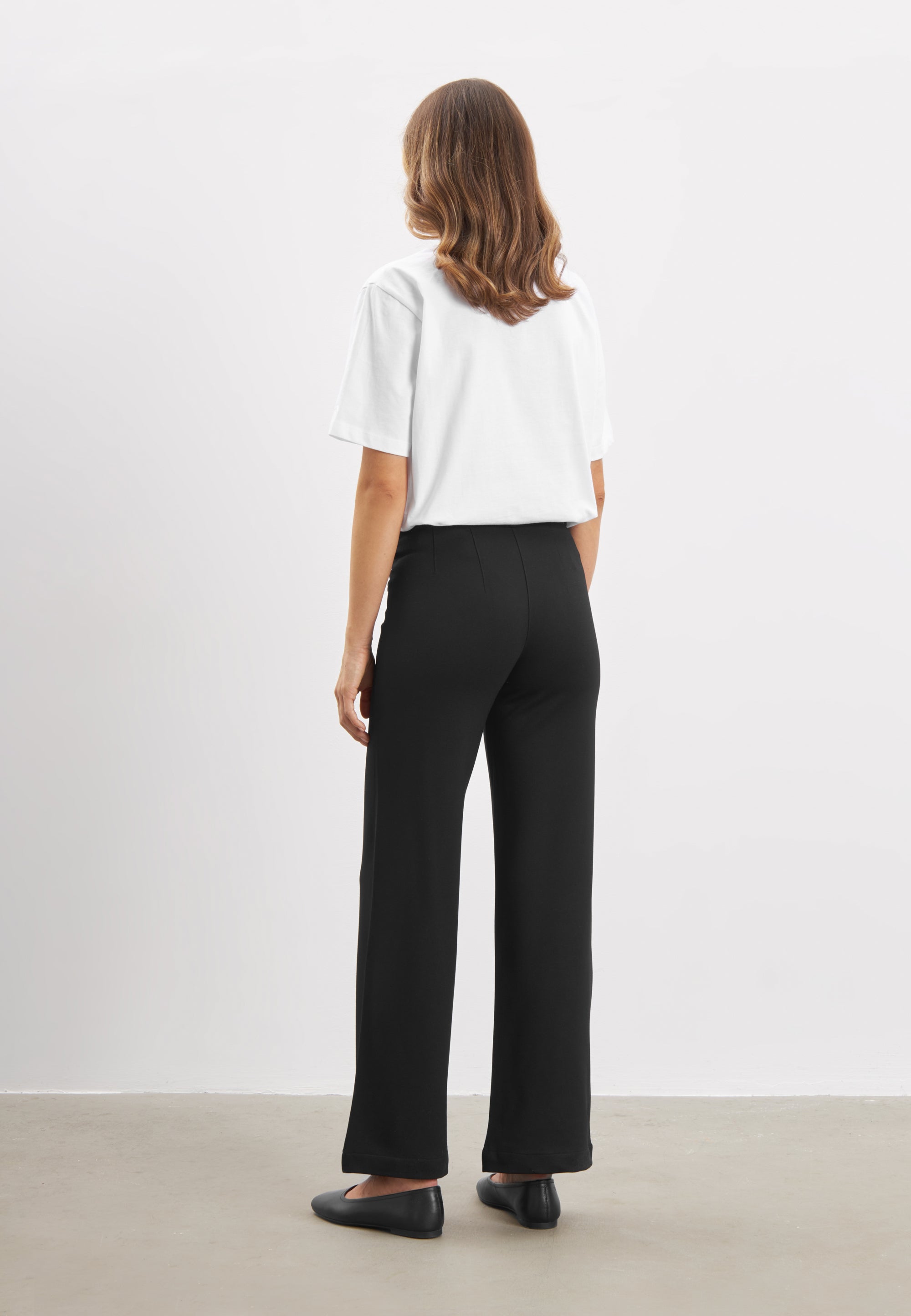 LAURIE Donna Loose Jersey - Short Length Loose Black Brushed