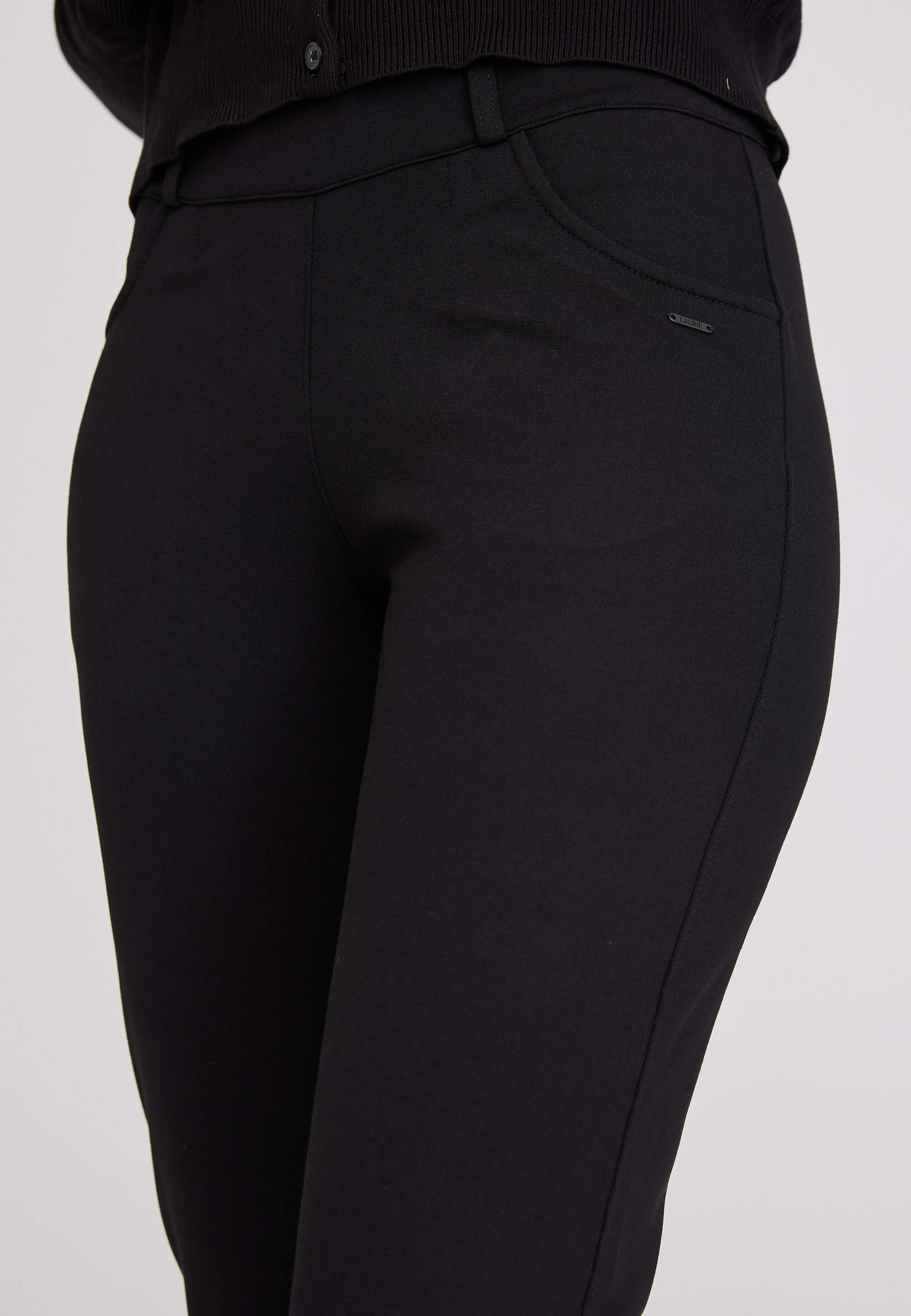 LAURIE Kelly Regular Jersey - Medium Length Regular Black Brushed