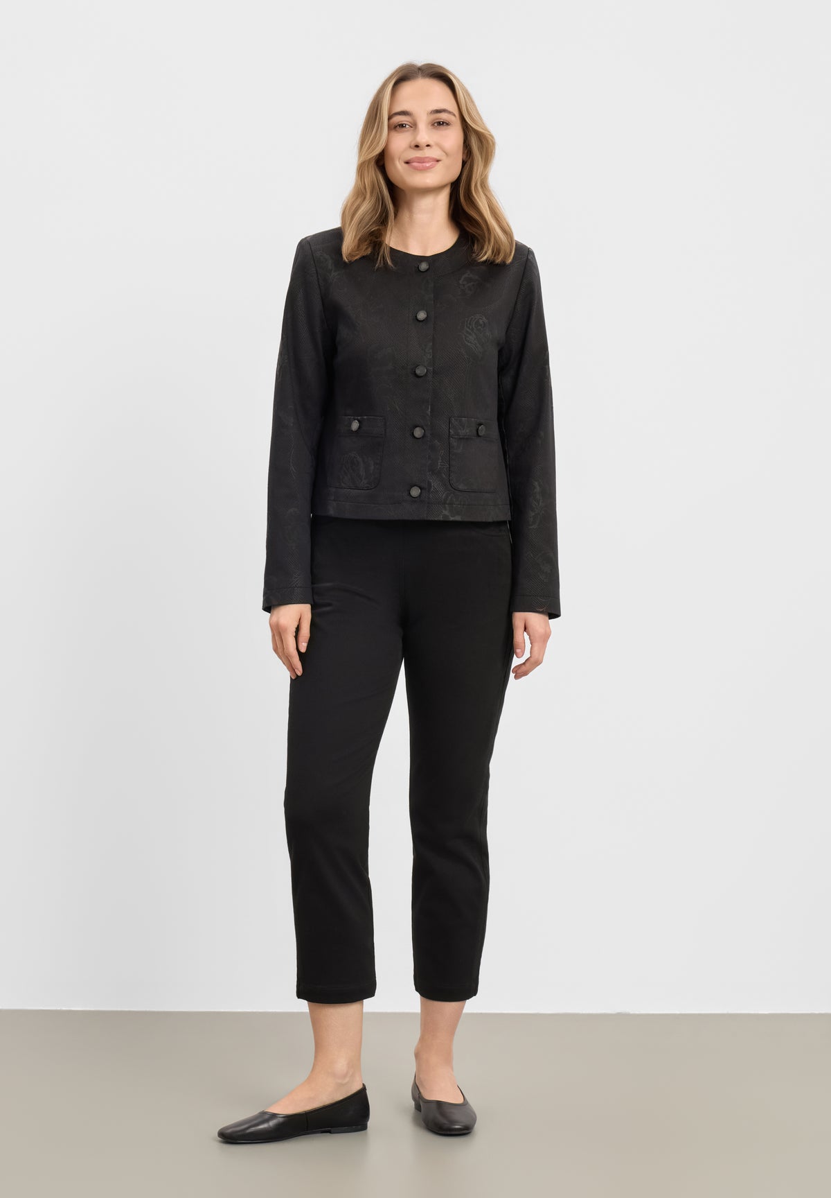 LAURIE Melody Classic Jacket LS Classic 99142 Black Bloom Print