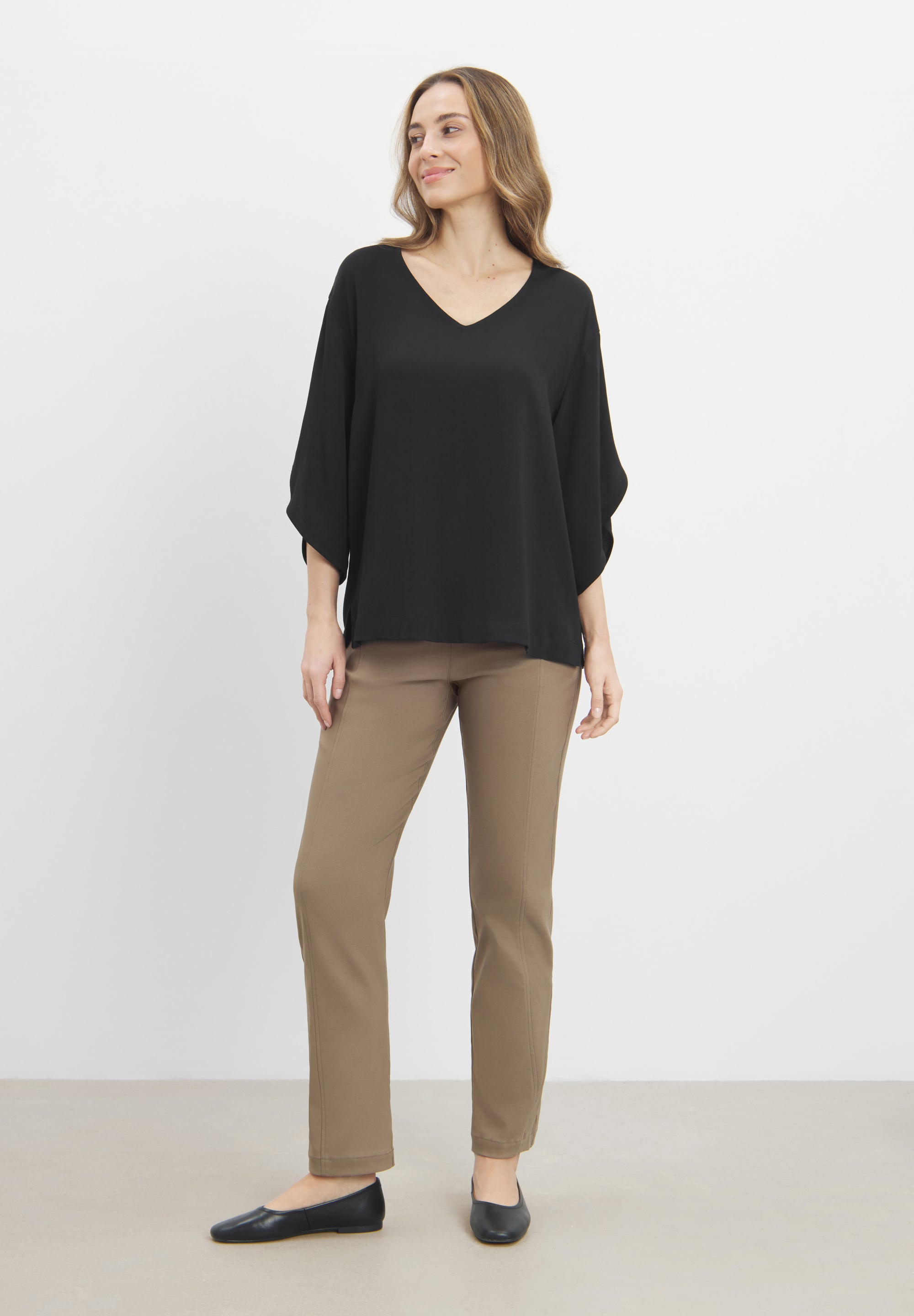 LAURIE Nadine Blouse 3/4 sleeves Relaxed 99000 Black