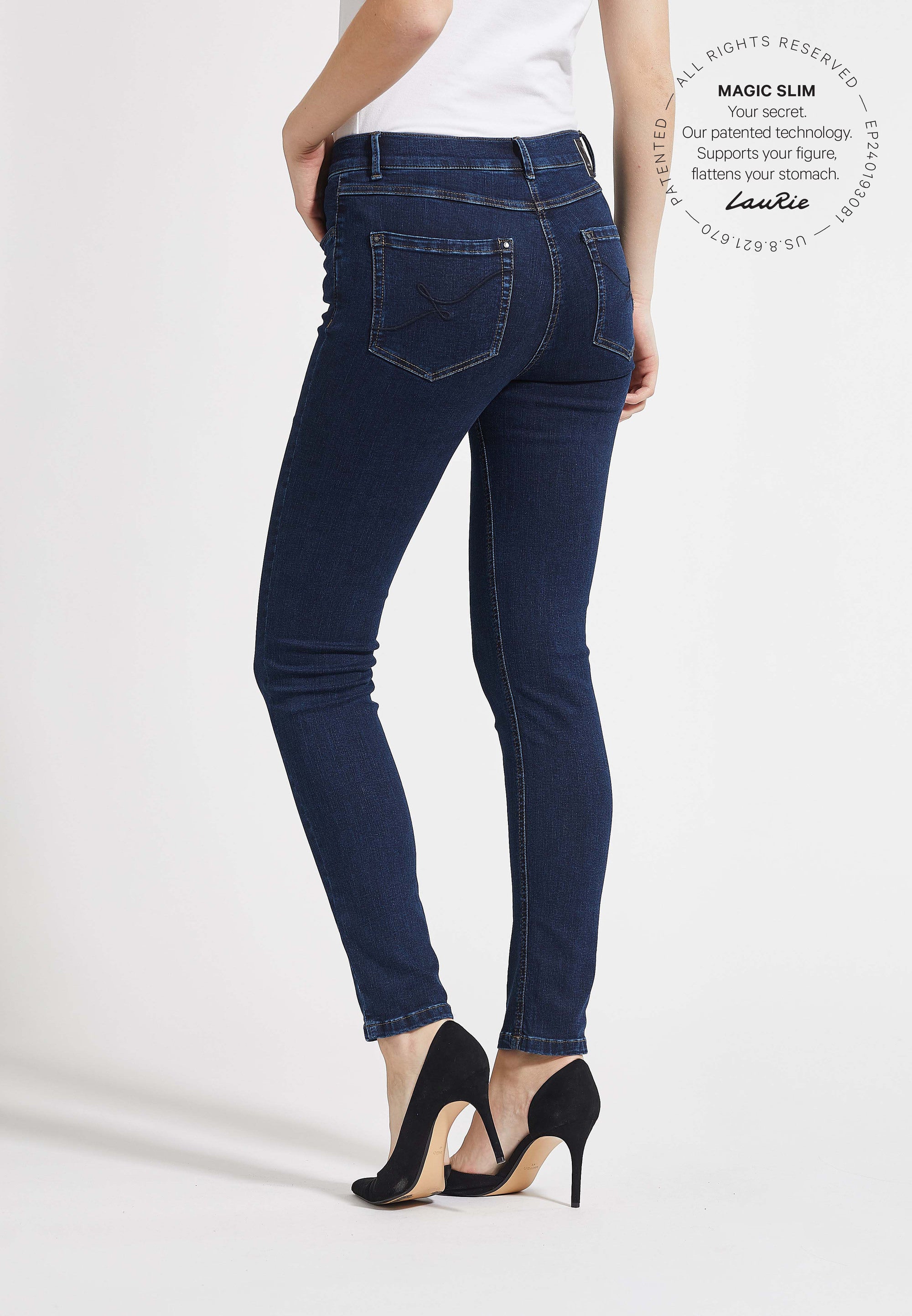 LAURIE Agatha Slim - Medium Length Slim 40513 Dark Blue Denim