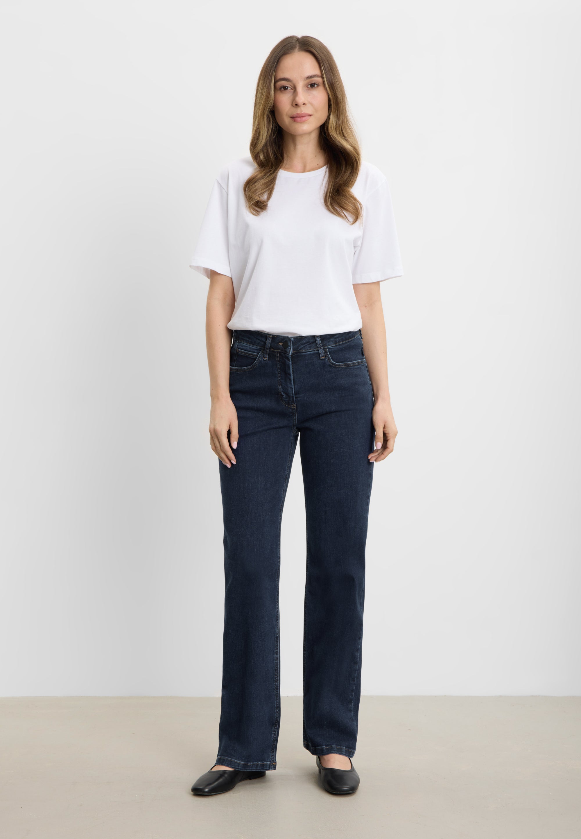 LAURIE Amelia Straight - Medium Length Straight 40513 Dark Blue Denim