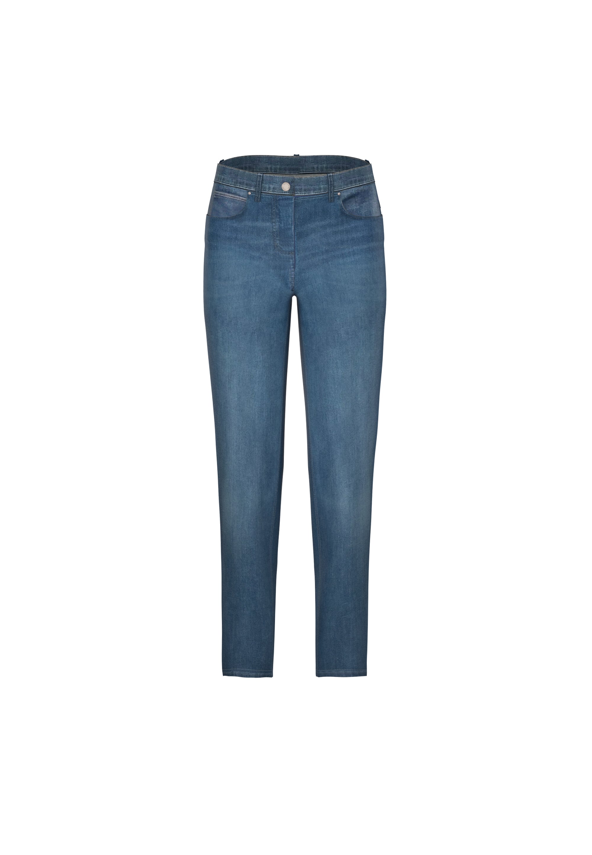 LAURIE Charlotte Regular - Medium Length Trousers REGULAR 49399 Washed Blue Denim