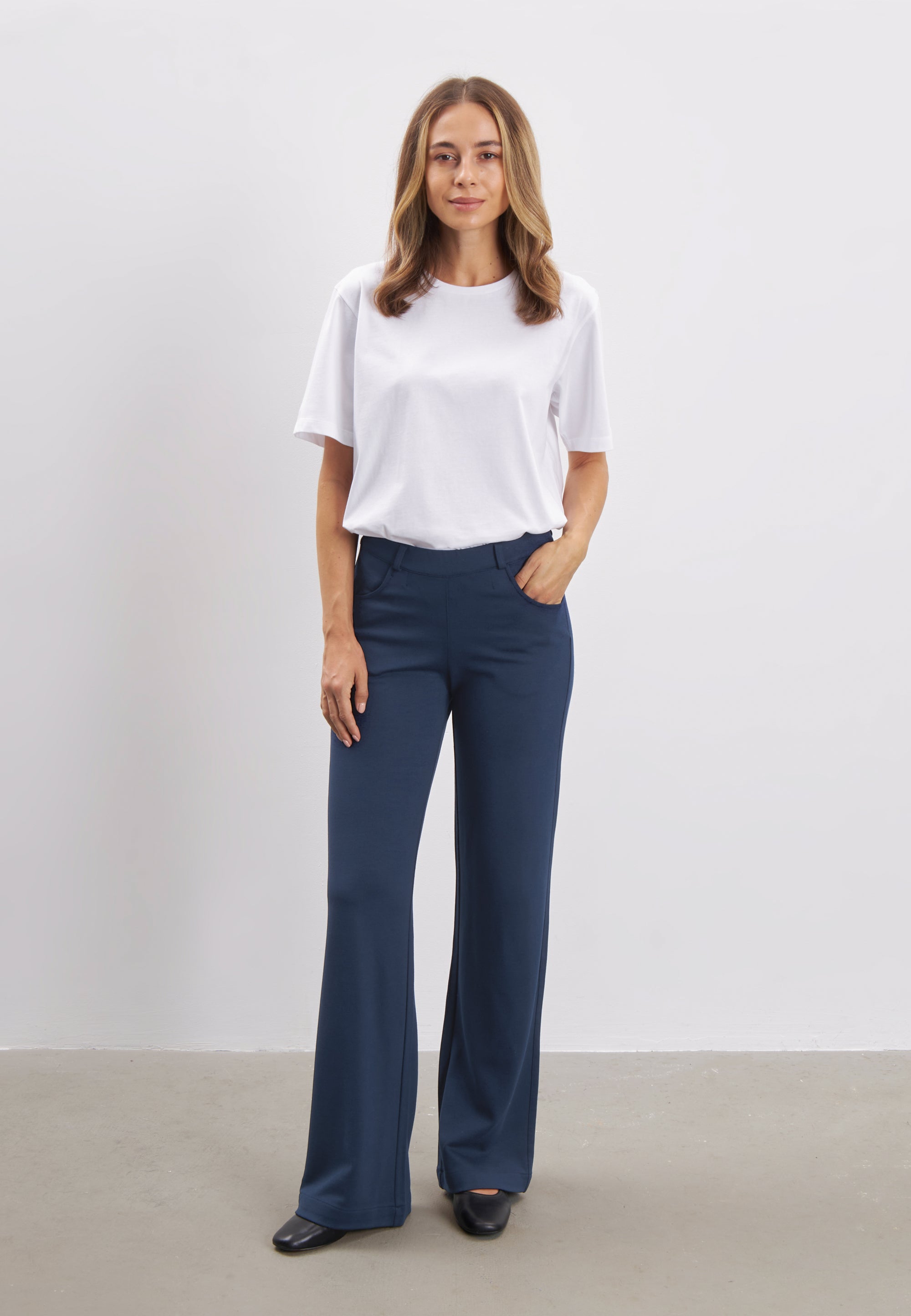 LAURIE  Donna Loose Jersey - Medium Length Loose 49103 Navy brushed