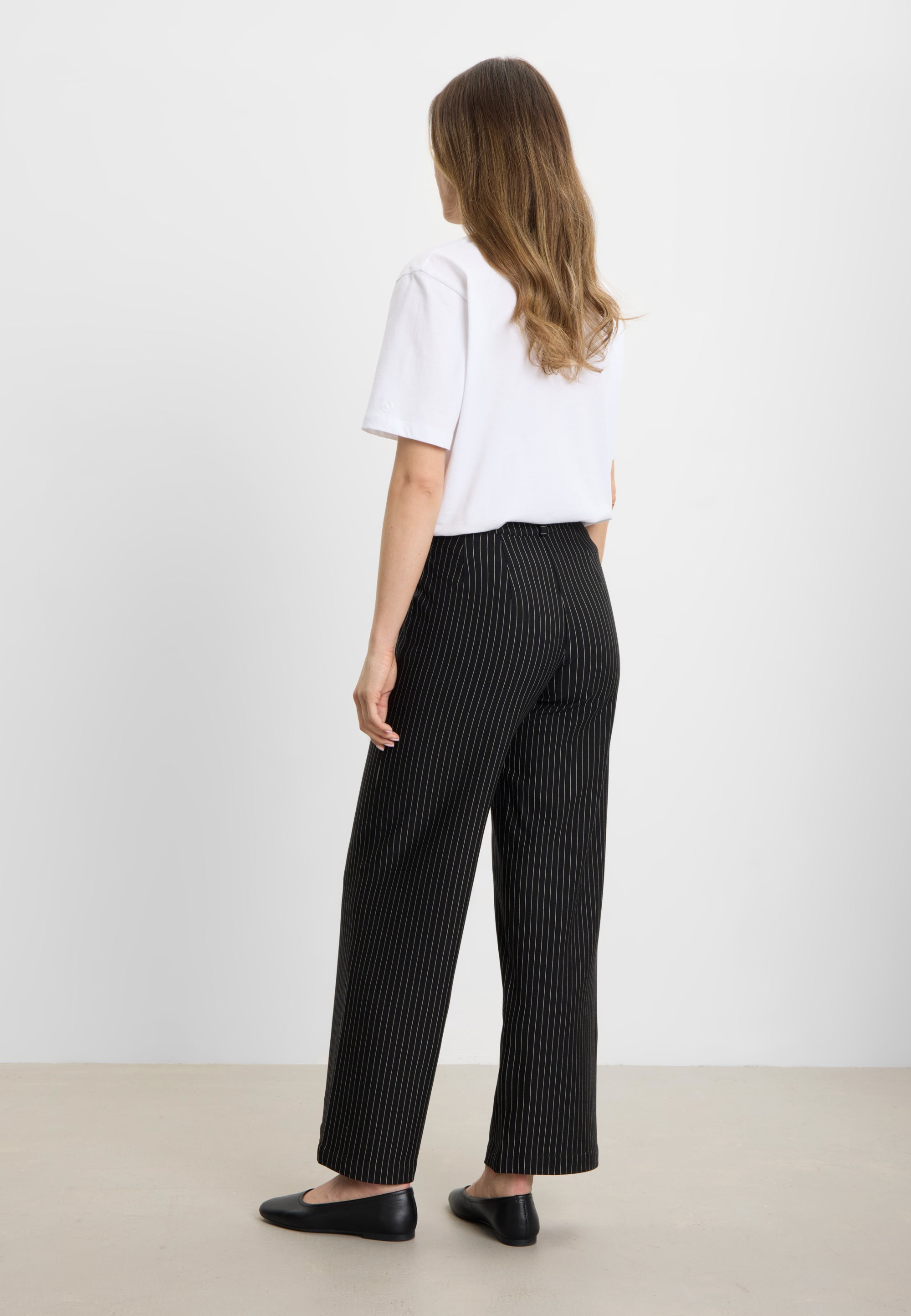 LAURIE Donna Loose Jersey - Short Length Loose Black Stripe