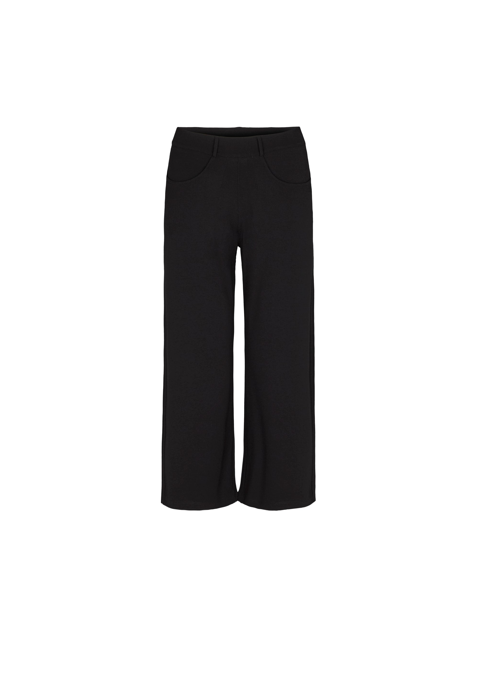 LAURIE Donna Loose Jersey Crop Trousers LOOSE 99104 Black