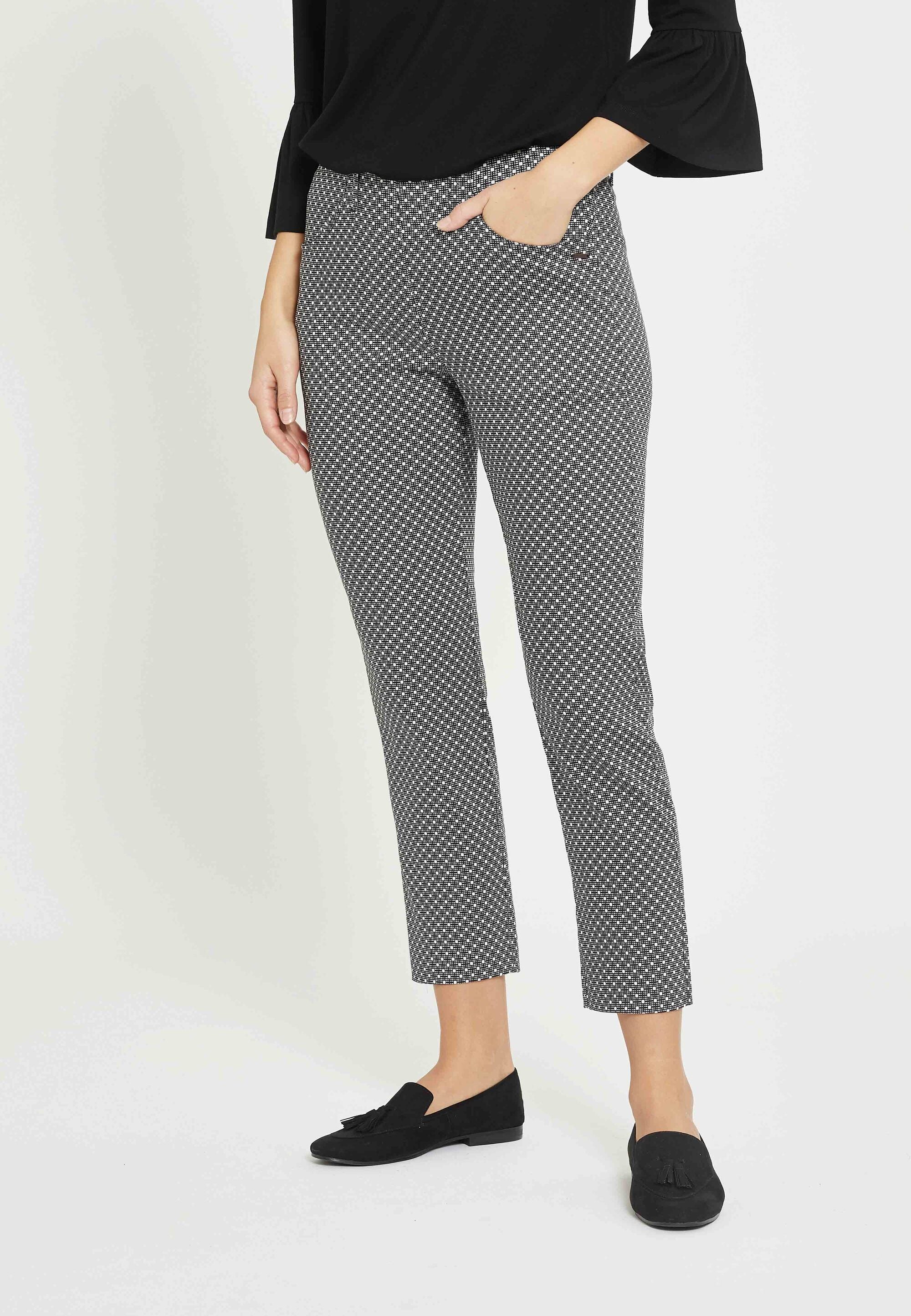 LAURIE Grace - Crop Slim 49716 Navy Jacquard