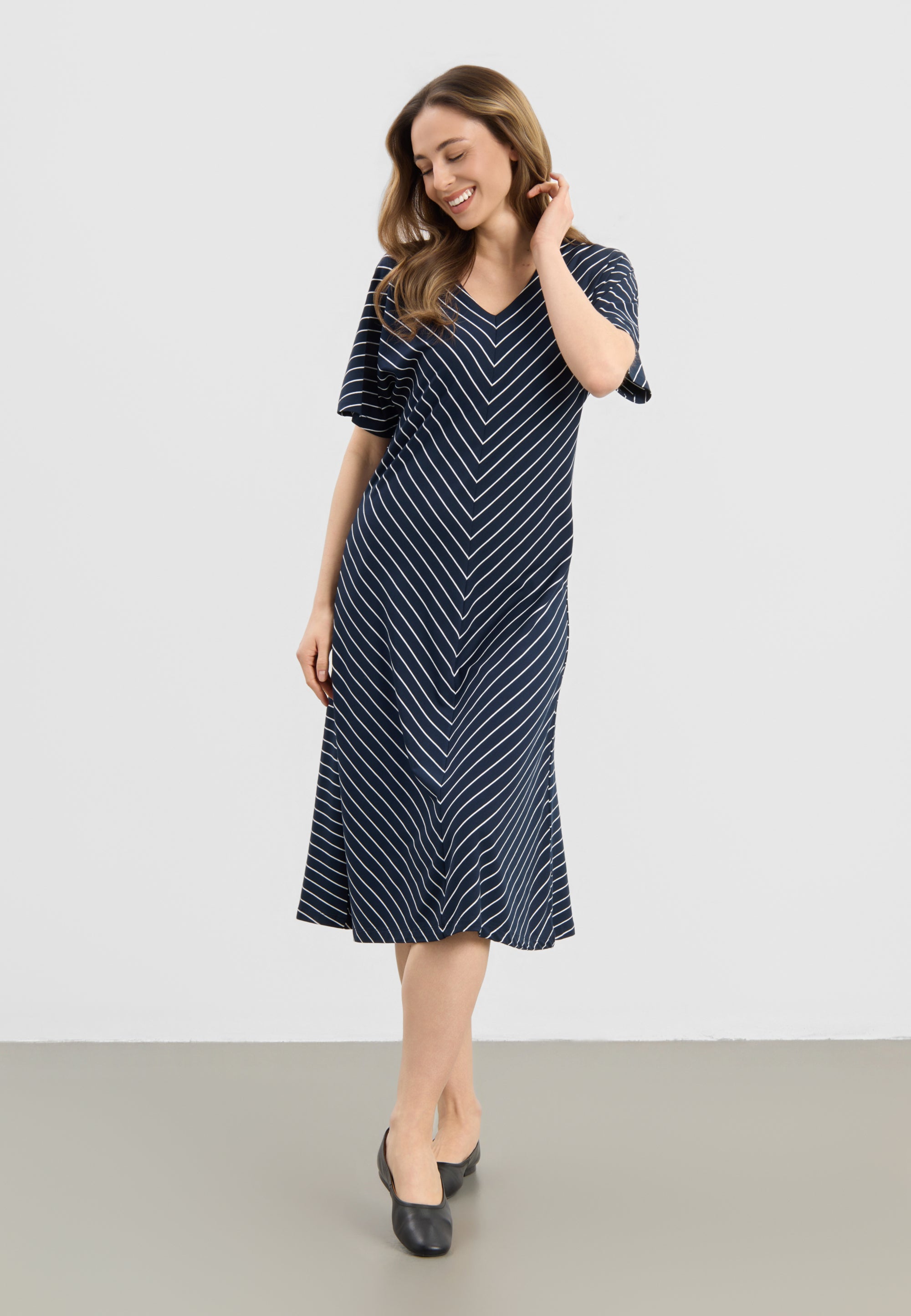 LAURIE Ingrid Dress SS Dresses 49222 Navy Stripe