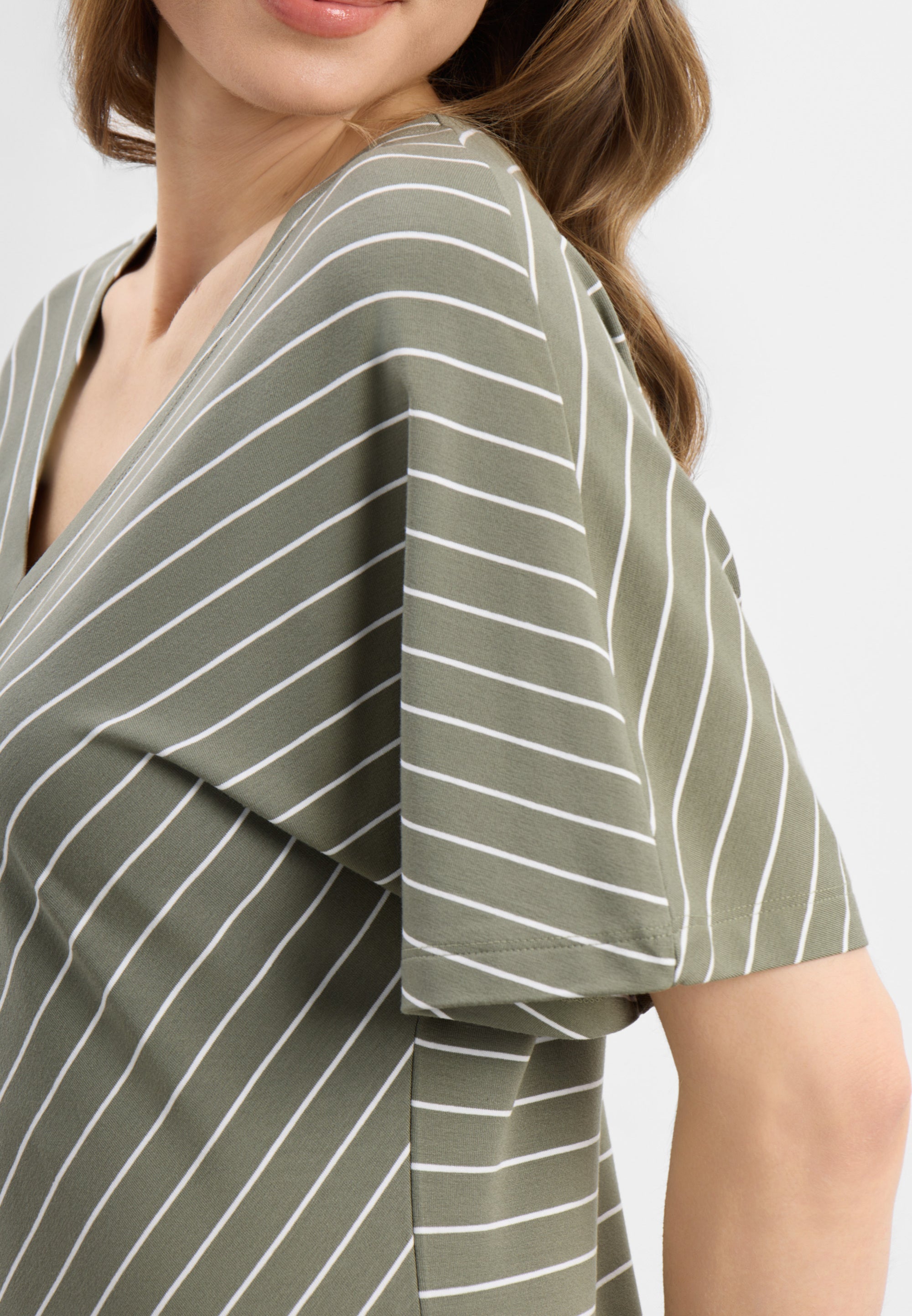 LAURIE Ingrid Dress SS Dresses 55222 Khaki stripe