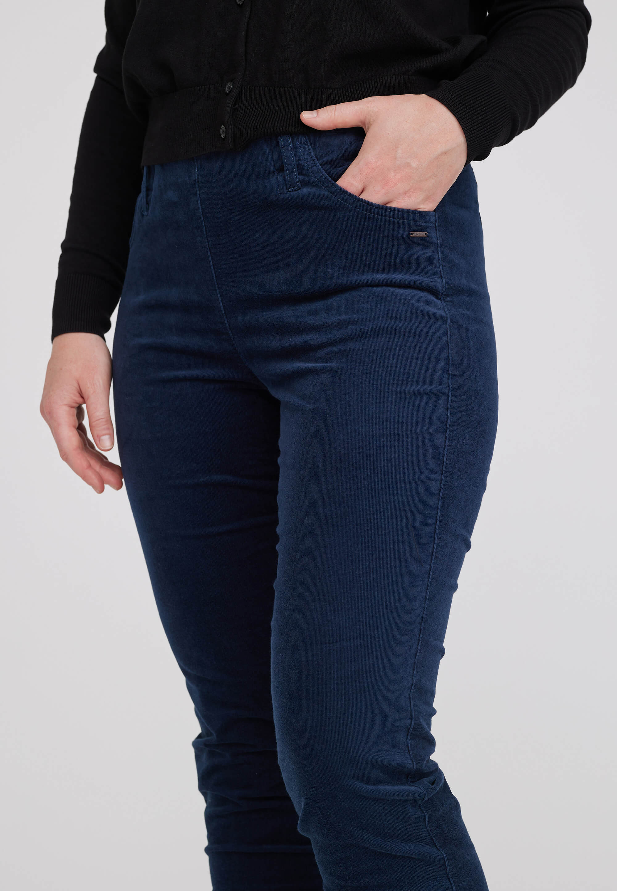 LAURIE  Kelly Regular Fløjl - Medium Length Regular 49000 Navy