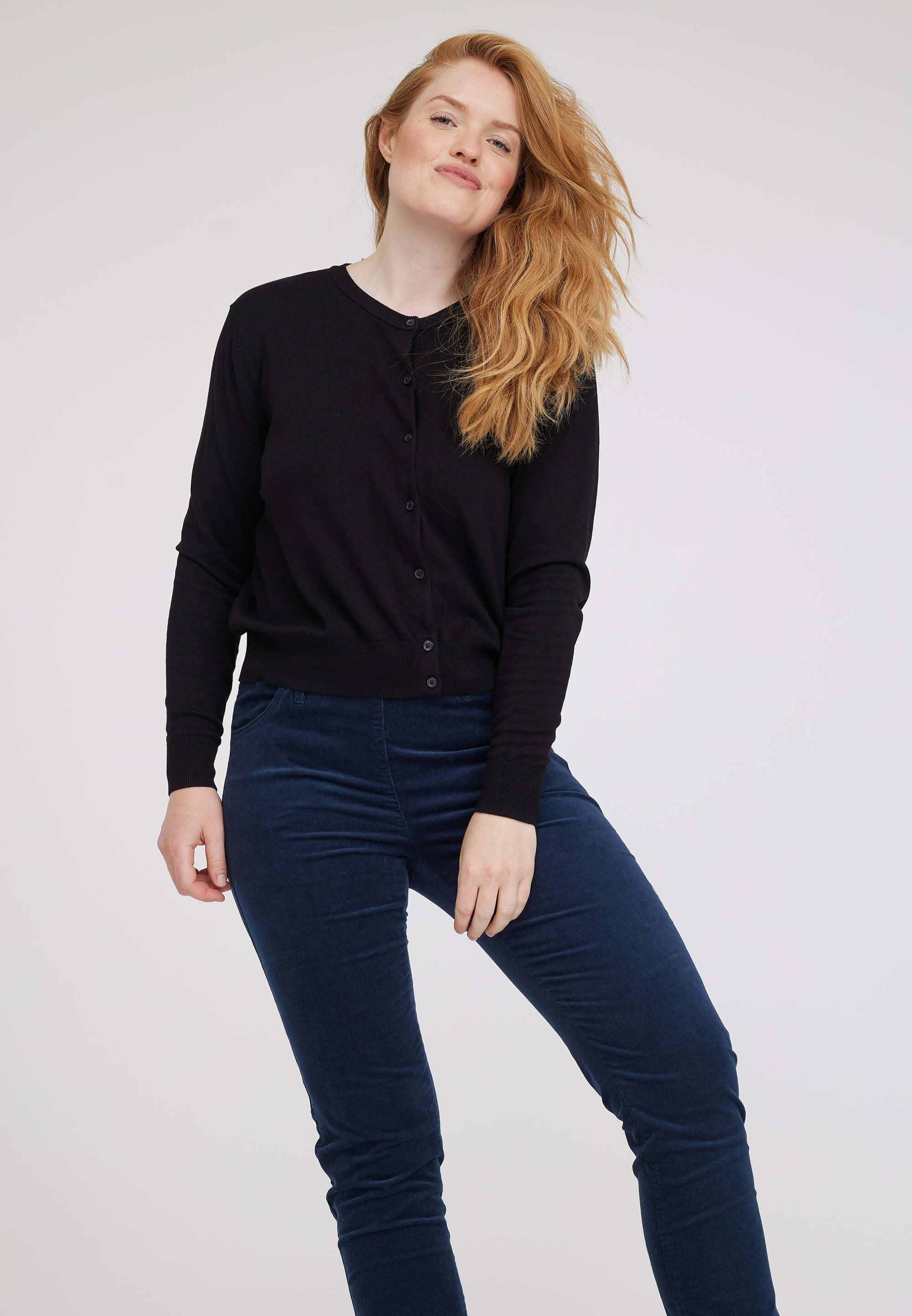 LAURIE  Kelly Regular Fløjl - Medium Length Regular 49000 Navy