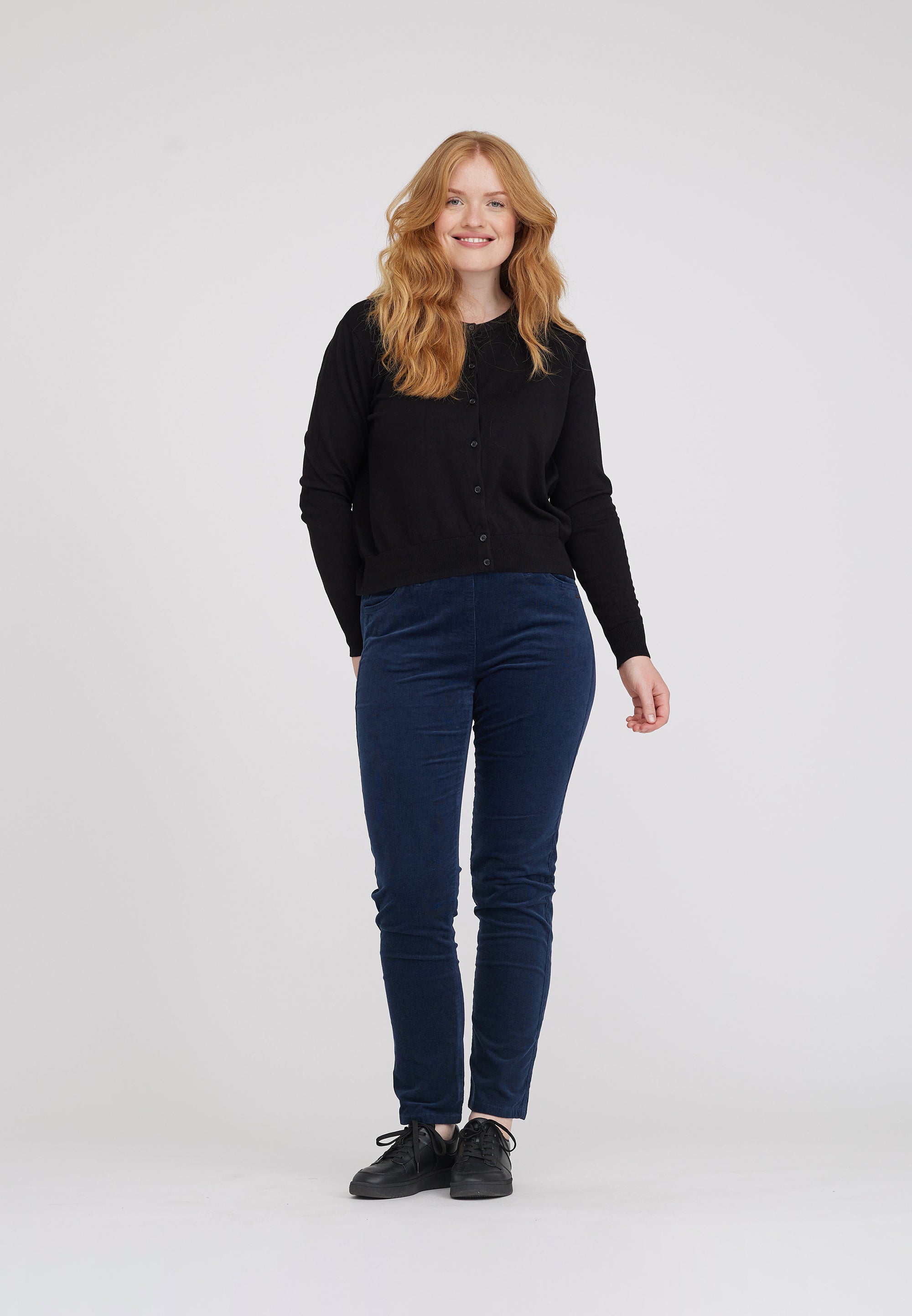 LAURIE  Kelly Regular Fløjl - Medium Length Regular 49000 Navy