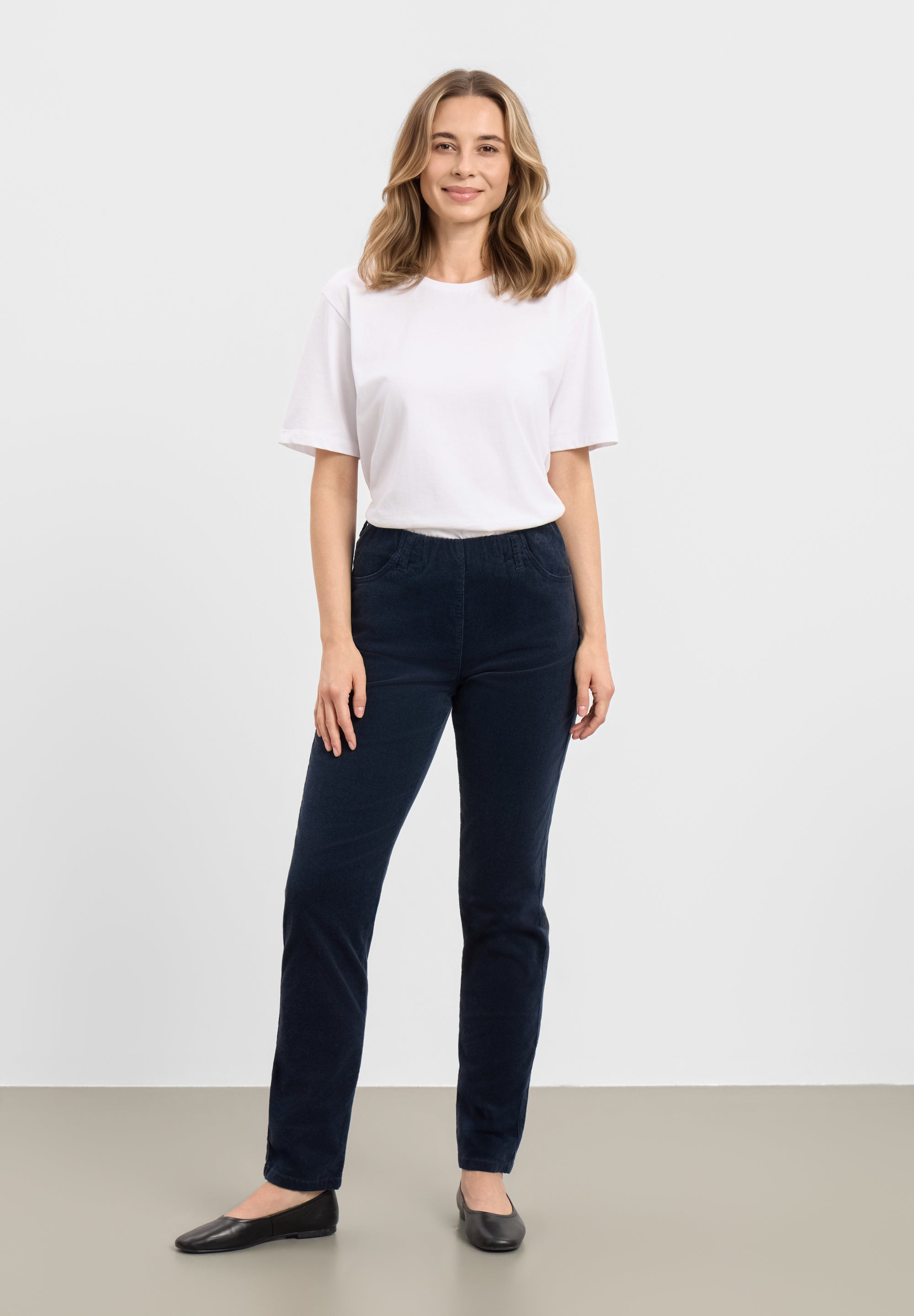 LAURIE Kelly Regular Fløjl - Medium Length Regular 49000 Navy