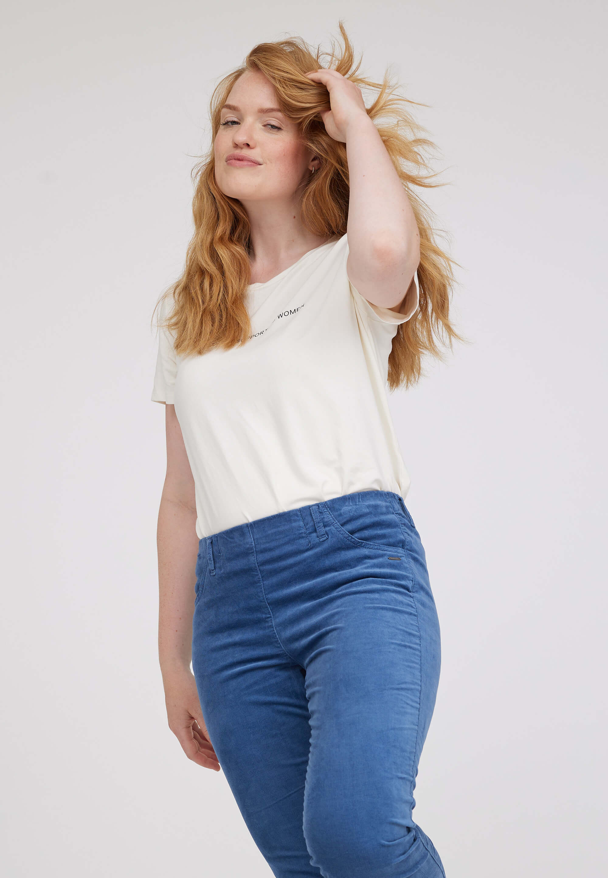 LAURIE Kelly Regular Fløjl - Short Length Regular 47000 Nordic Blue