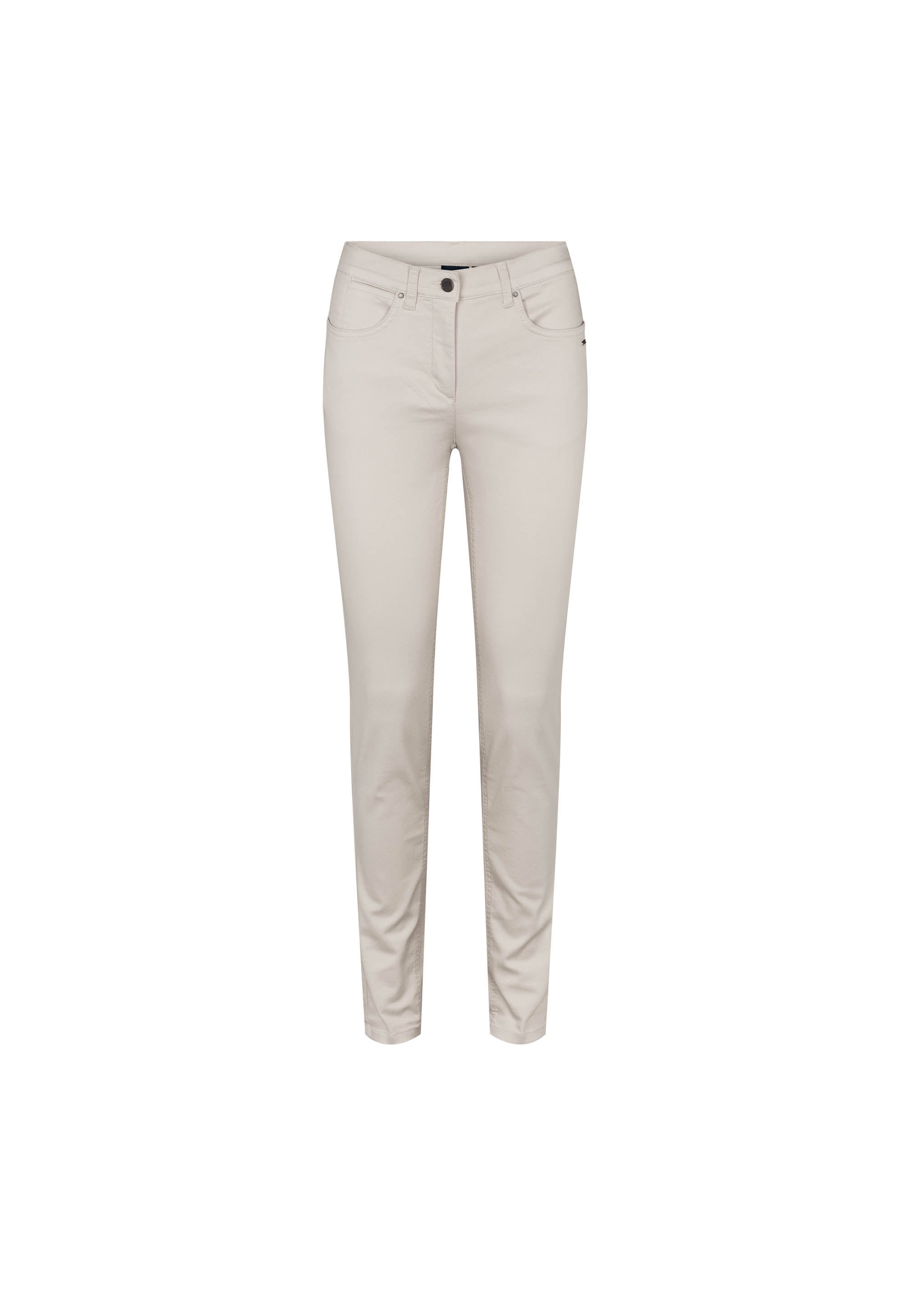 LAURIE  Laura Slim - Medium Length Trousers SLIM 25107 Grey Sand