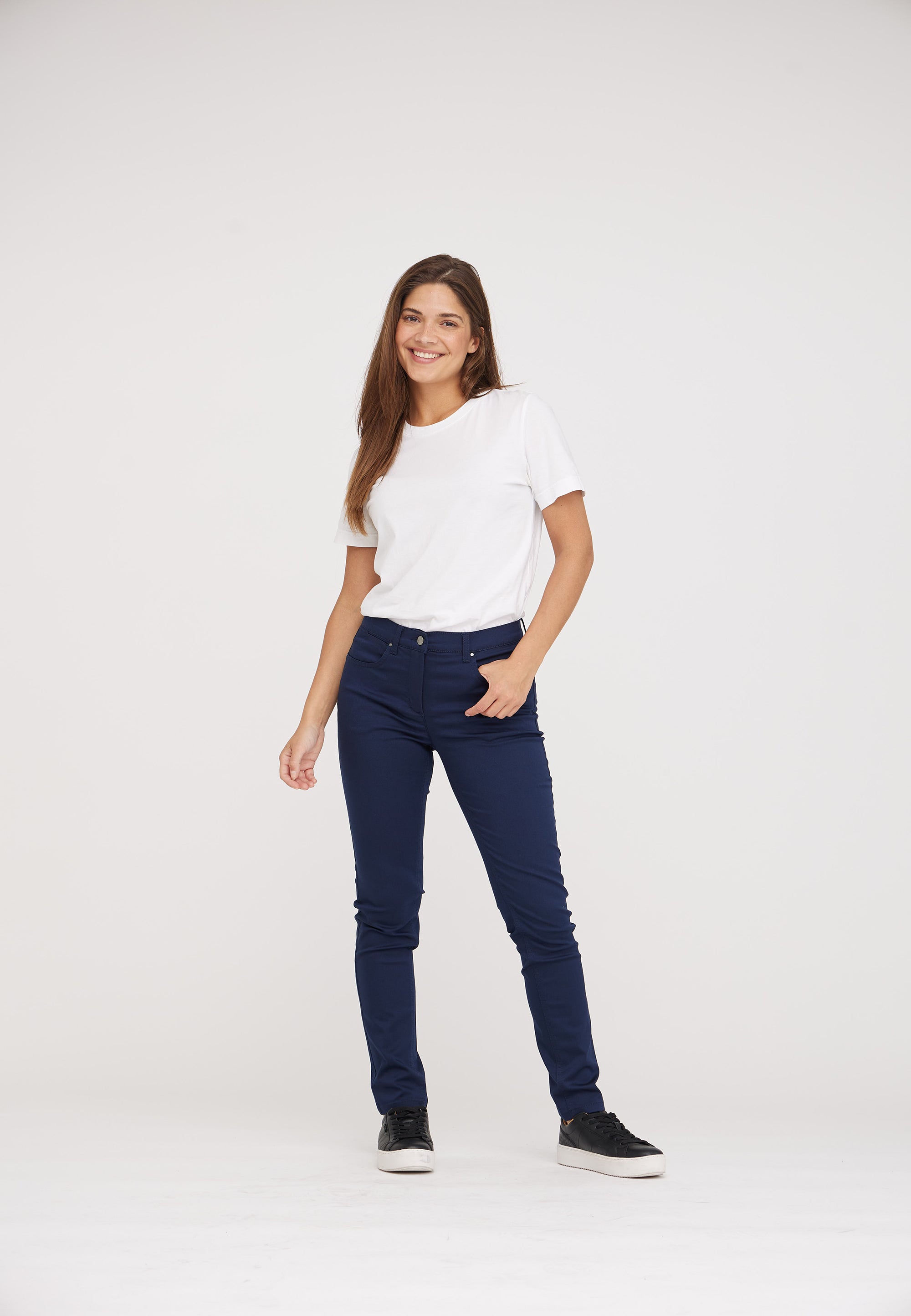 LAURIE  Laura Slim - Short Length Trousers SLIM 49000 Navy