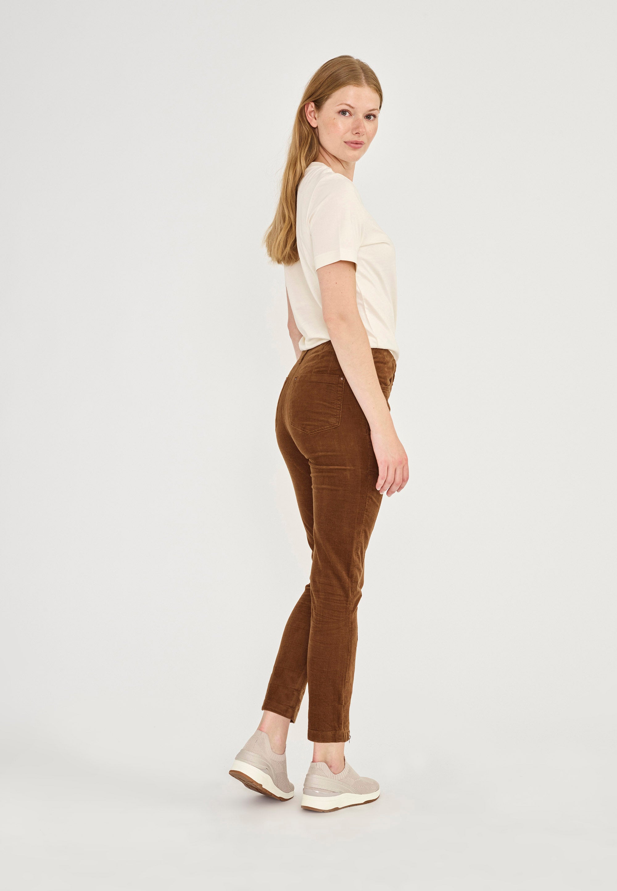 LAURIE  Madison Slim Fløjl Crop Slim 85000 Bronze