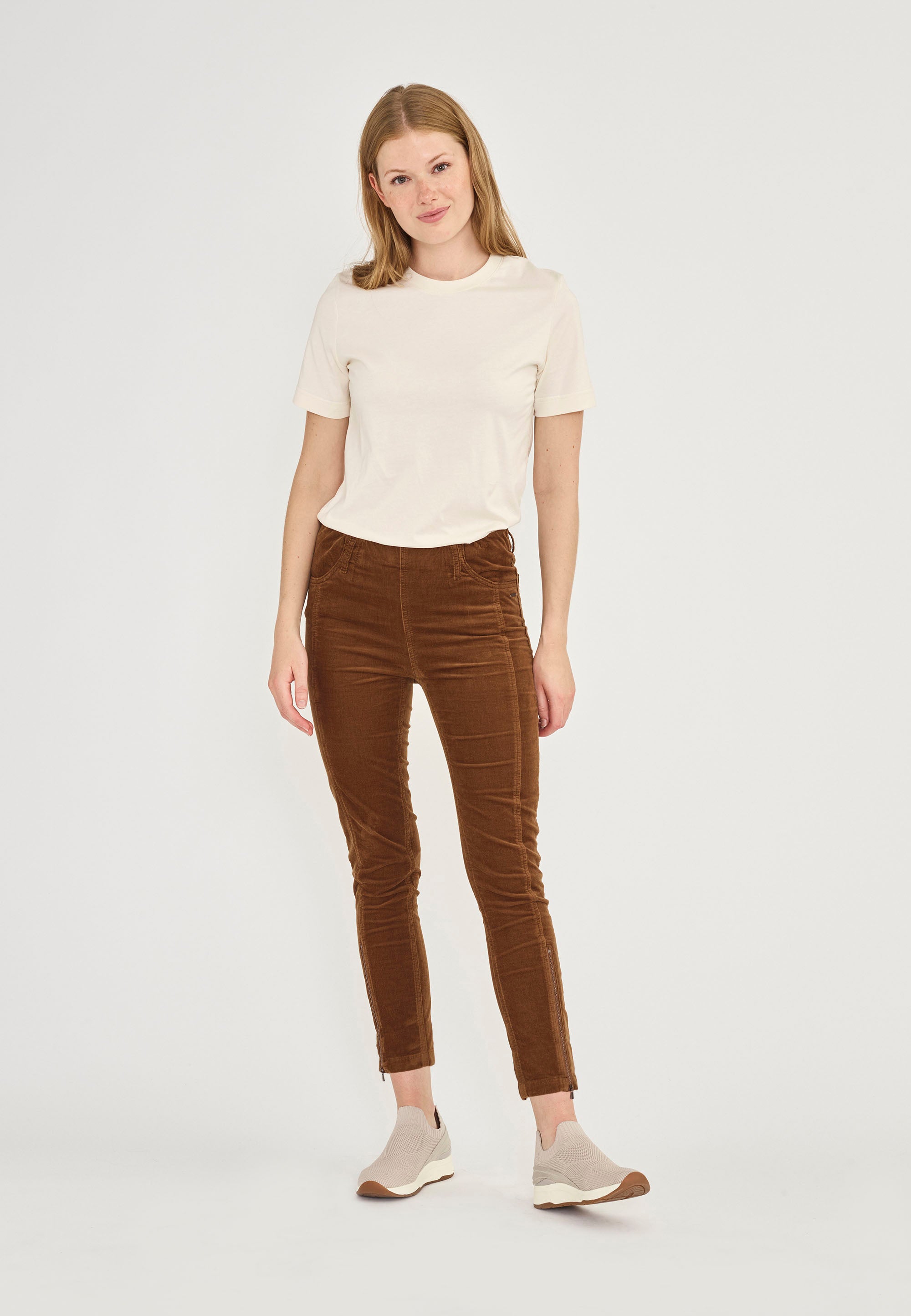 LAURIE  Madison Slim Fløjl Crop Slim 85000 Bronze