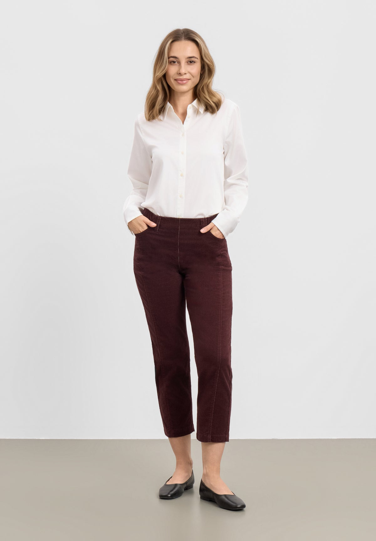 LAURIE Piper Pure Regular Fløjl - Cropped Regular 68000 Dark Plum