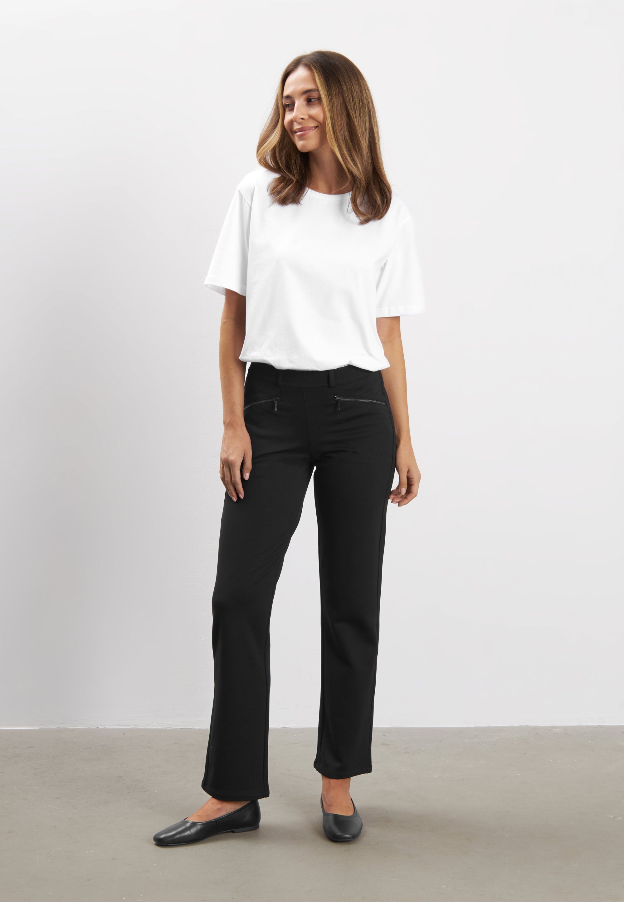 LAURIE  Ruby Straight - Short Length Trousers STRAIGHT 99143 Black brushed